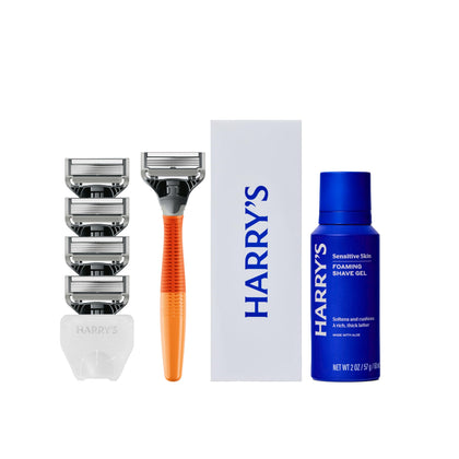 Harry's Original Shaving Kit including razor handle and shave gel