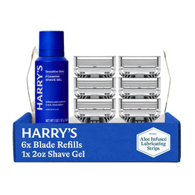 Harry's Original Shaving Kit with 6 razor blade refills and foaming shave gel