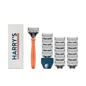 Harry's Original Shaving Kit with razor handle and 15 blade refills