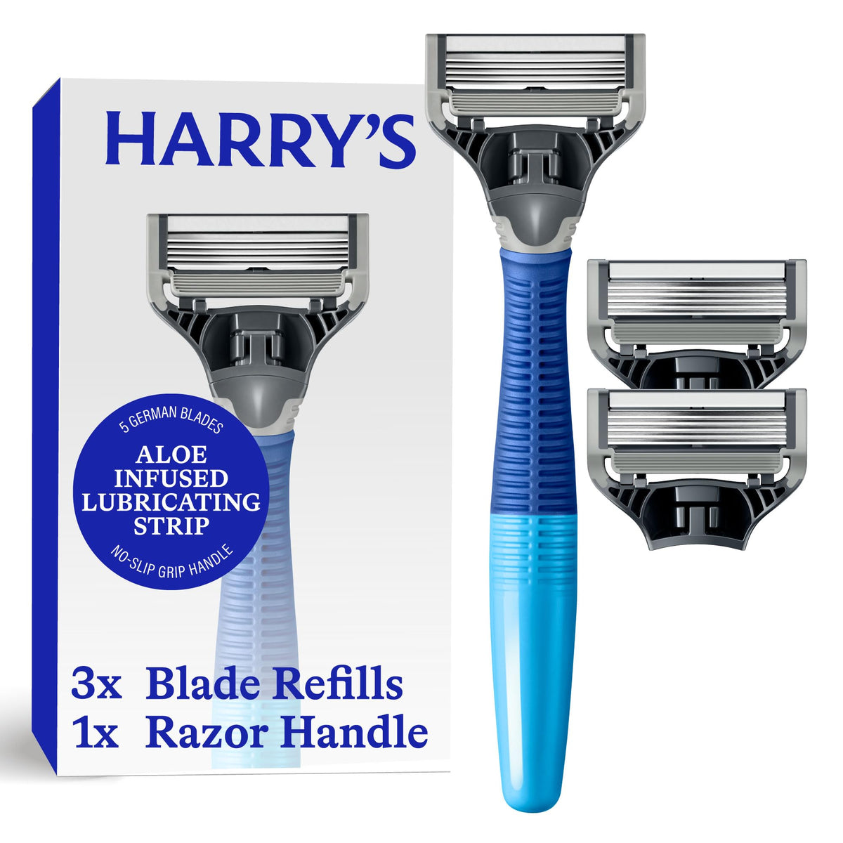 Harry's Original Shaving Kit with Truman razor handle and three blade refills