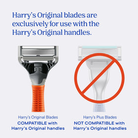 Harry's razor blade refill close-up showing five blades