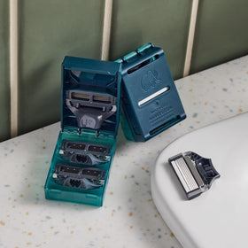 Harry's razor blades display with lubricant strip