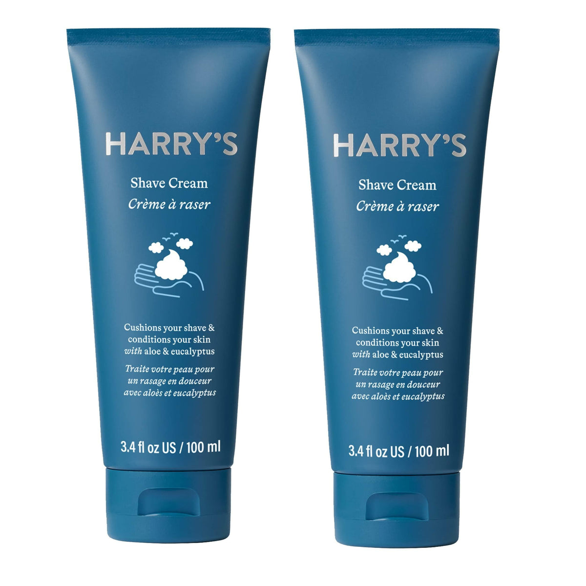 Harry's Shaving Cream for Men Eucalyptus 2 pack front view