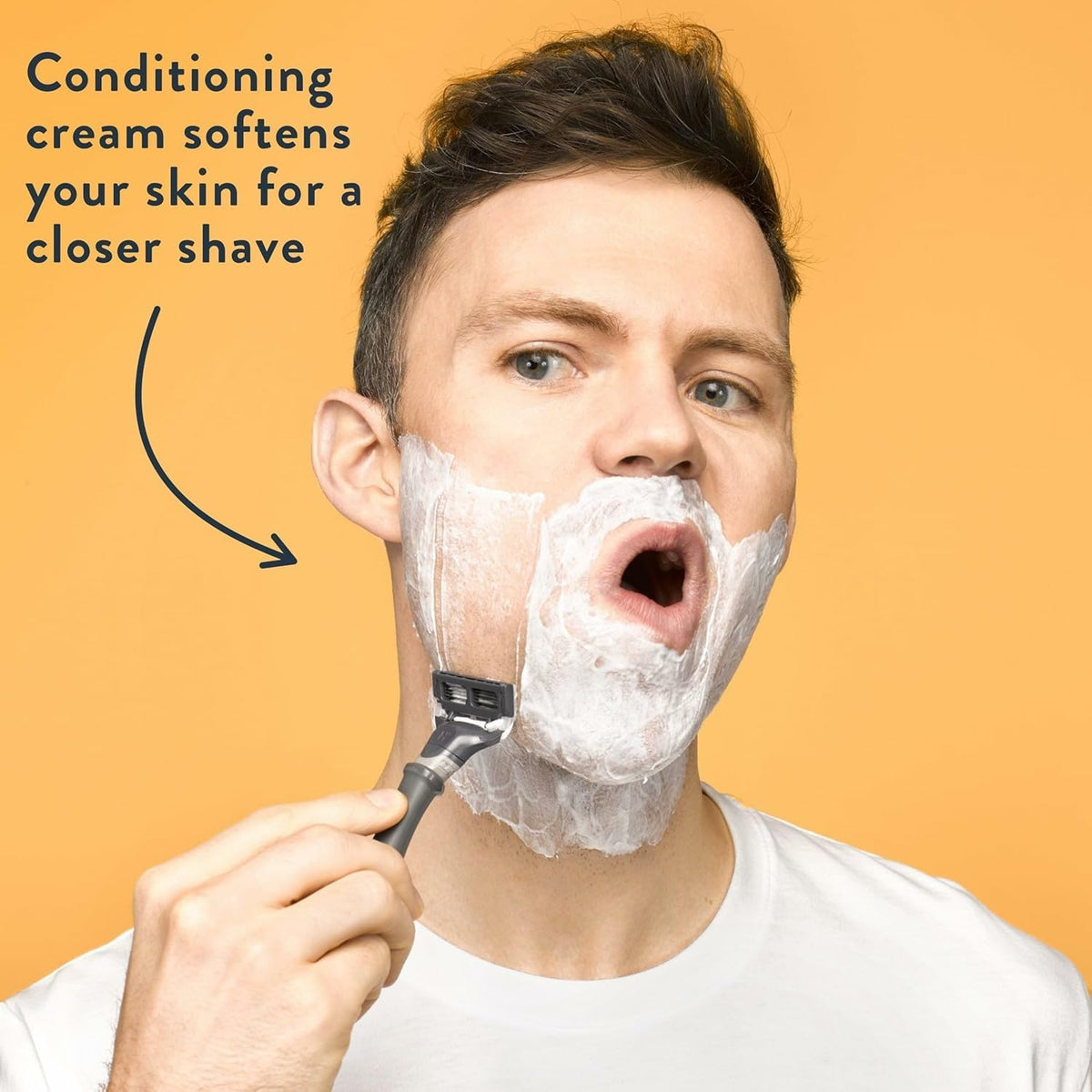 Harry's Shaving Cream tube with eucalyptus and marula oil
