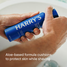 Harry's shaving kit displayed with travel accessories