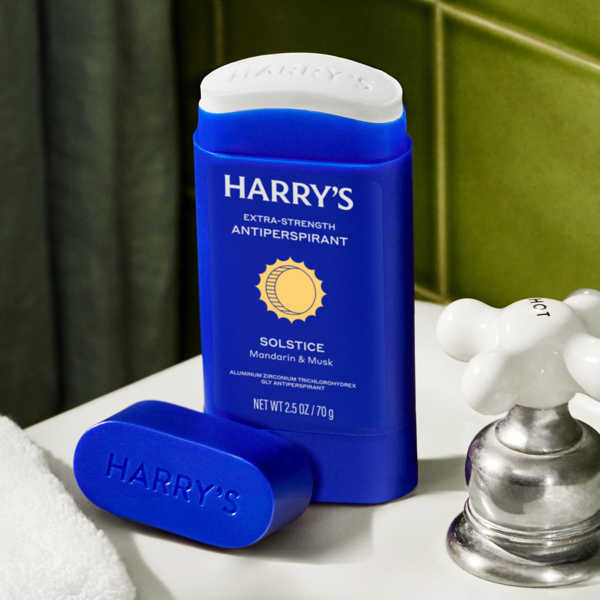Harry's Solstice Antiperspirant stick showing smooth application