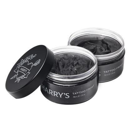 Harry's Tattoo Frost Aftercare Gel front view with frosted black texture