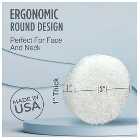 HartFelt Round Face Scrubber side view with dimensions
