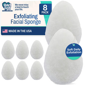 HartFelt Tear Drop Face Scrubber 8ct white sponges front view