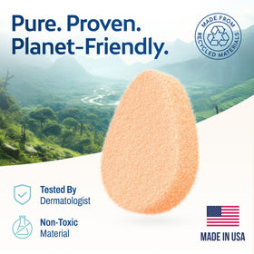 HartFelt Tear Drop Face Scrubber with water droplets to show usage