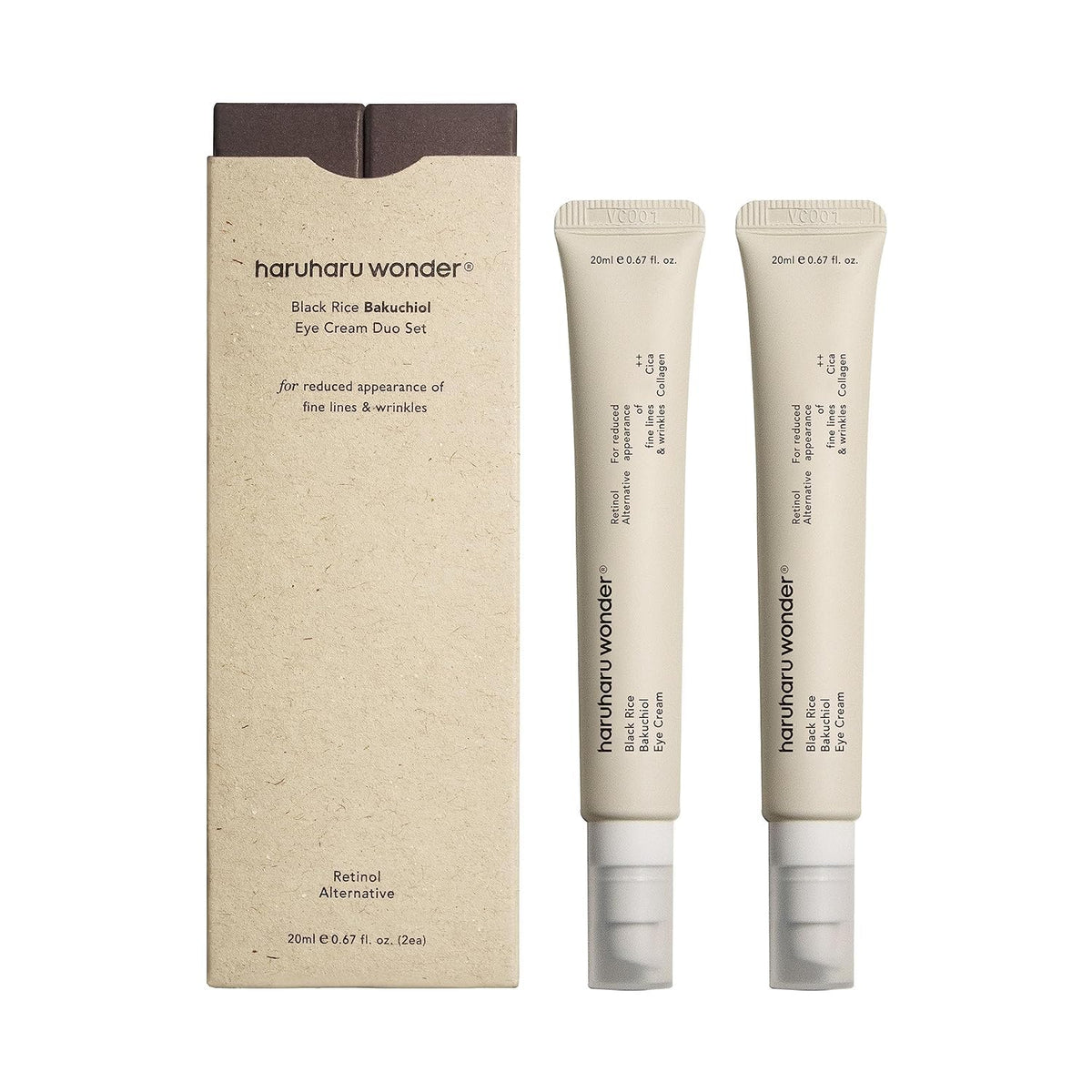 HARUHARU Black Rice Bakuchiol Eye Cream Duo Set front view
