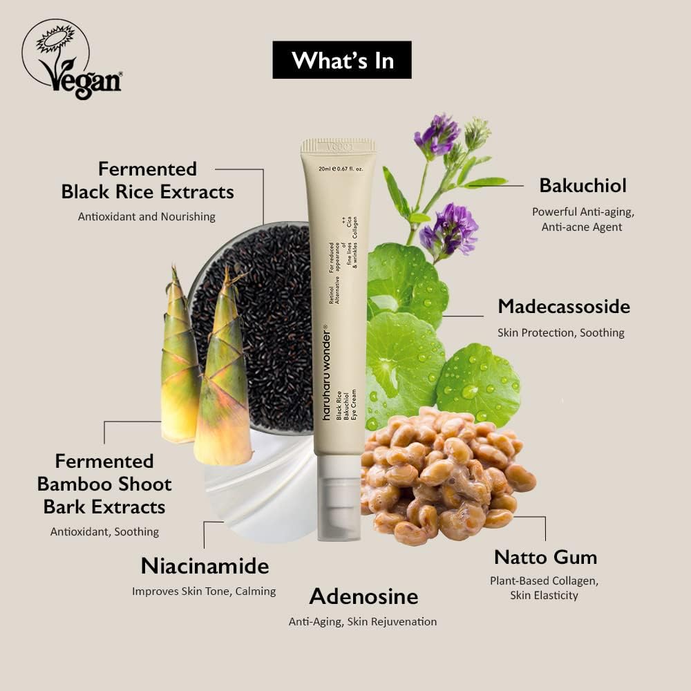 HARUHARU Black Rice Bakuchiol Eye Cream packaging details