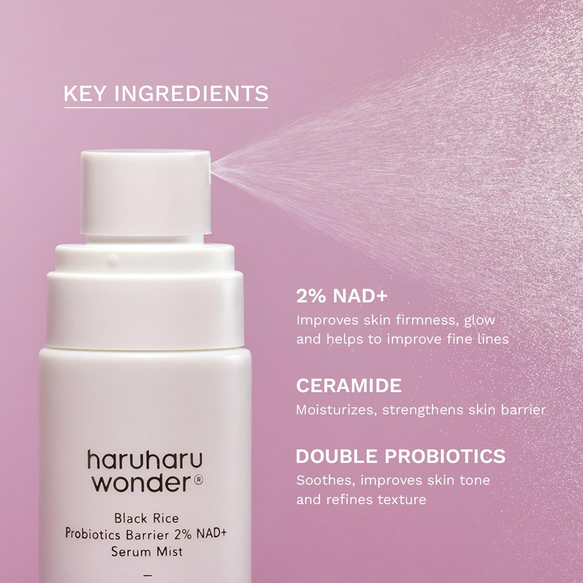 HARUHARU Black Rice Probiotics Serum Mist mist application on skin