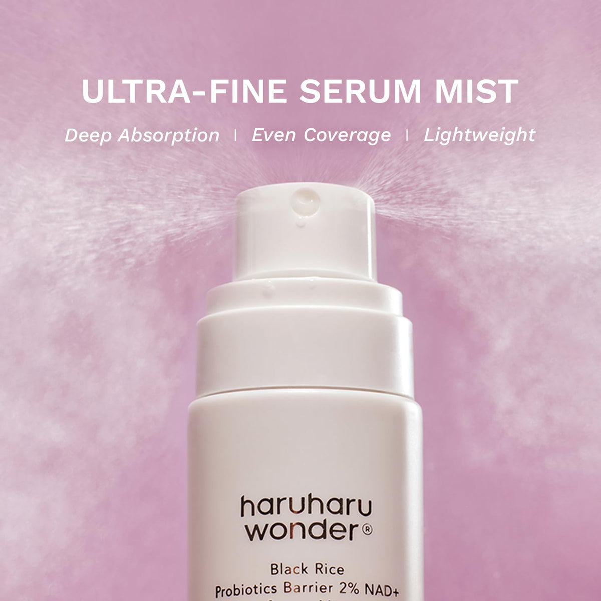 HARUHARU Black Rice Probiotics Serum Mist on a skincare shelf