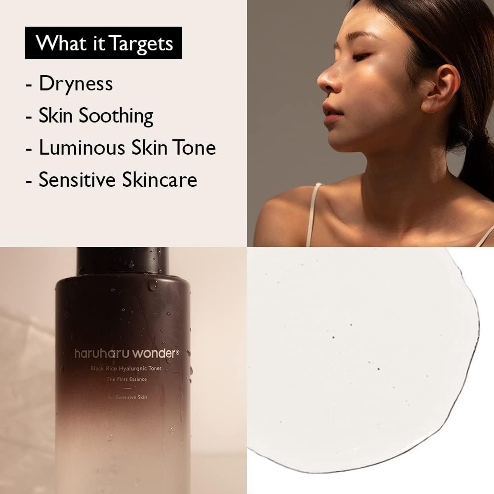 HARUHARU Black Rice Toner application on skin