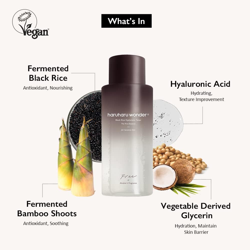 HARUHARU Black Rice Toner in a bathroom setting