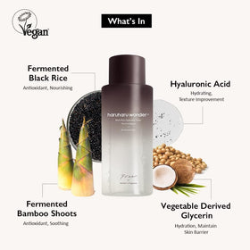 HARUHARU Black Rice Toner in a bathroom setting