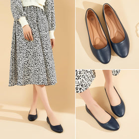 hash bubbie Women's Ballet Flats displayed with a handbag