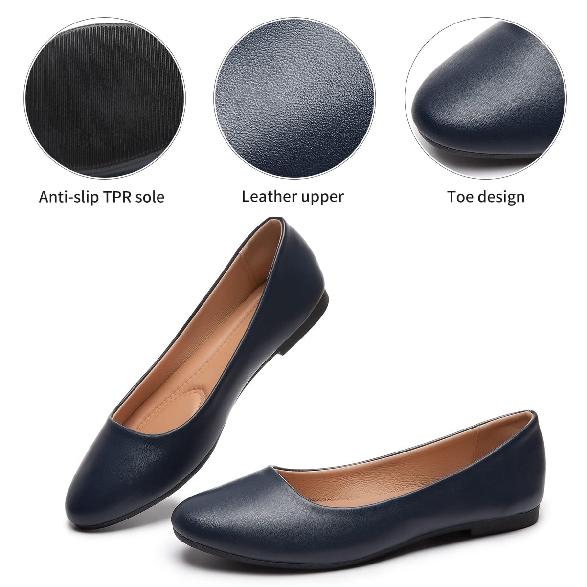 hash bubbie Women's Ballet Flats navy blue on foot