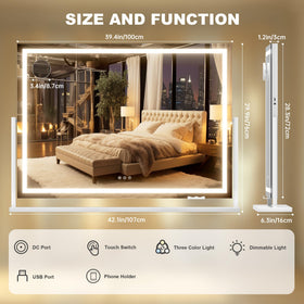 Hasipu Vanity Mirror displaying 360 degree rotation feature