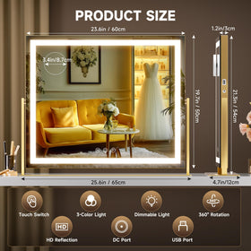 Hasipu Vanity Mirror displaying warm light setting