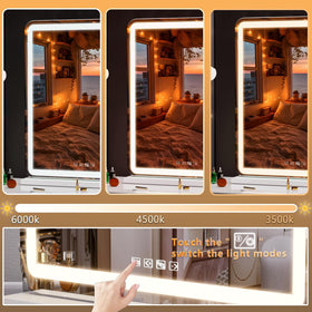 Hasipu Vanity Mirror displaying warm white lighting