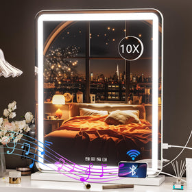 Hasipu Vanity Mirror front view with Bluetooth speaker