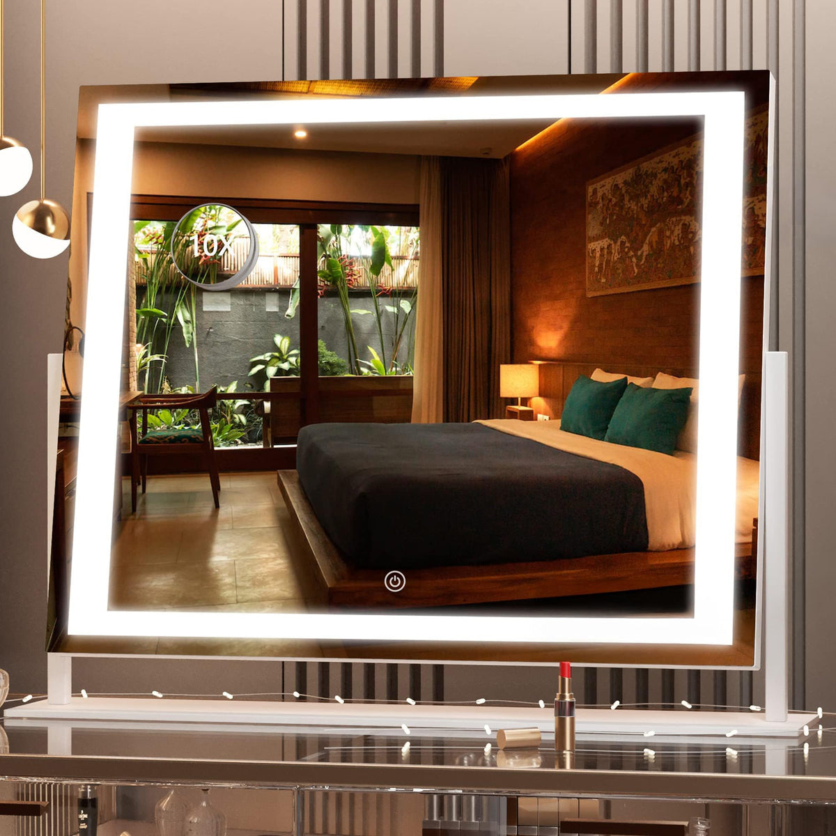 Hasipu Vanity Mirror front view with LED lights