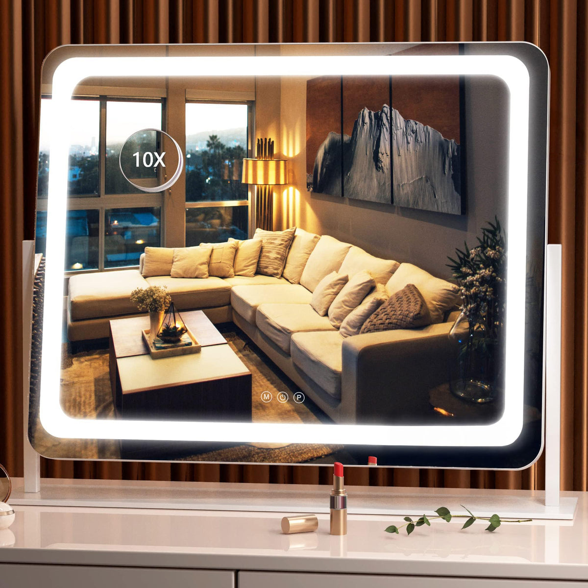 Hasipu Vanity Mirror front view with LED lights