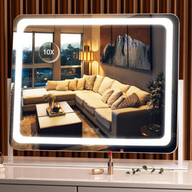 Hasipu Vanity Mirror front view with LED lights