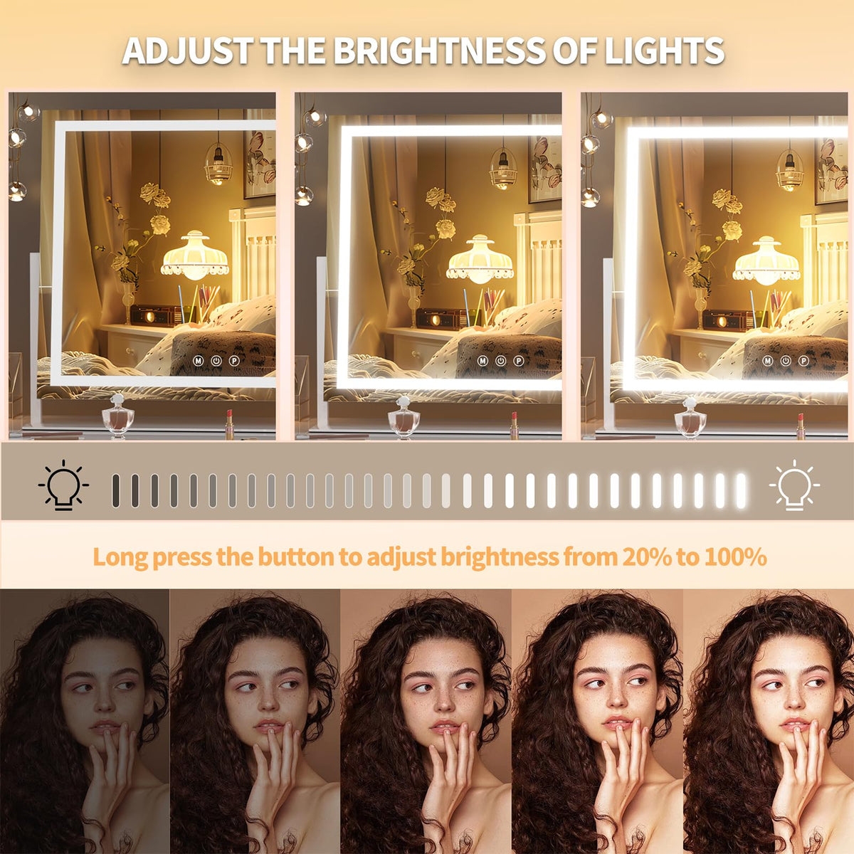 Hasipu Vanity Mirror in a well-lit makeup setup
