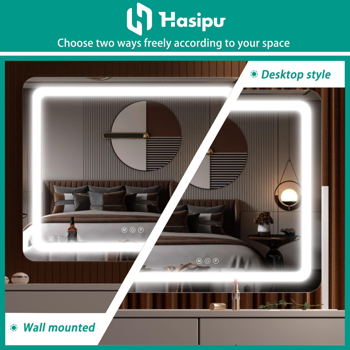 Hasipu Vanity Mirror mounted on the wall