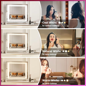 Hasipu Vanity Mirror showing 10X magnification attachment