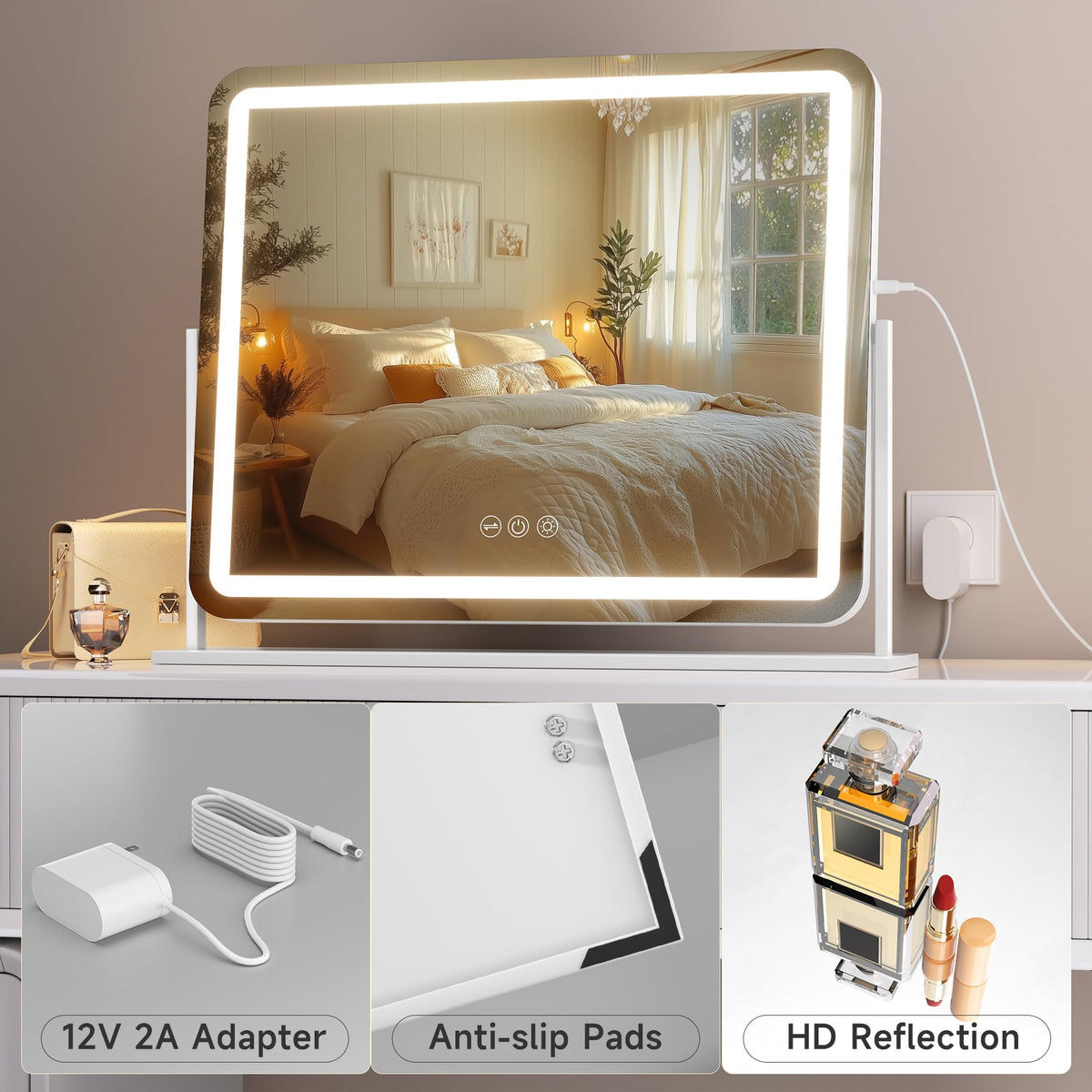 Hasipu Vanity Mirror with cool light setting