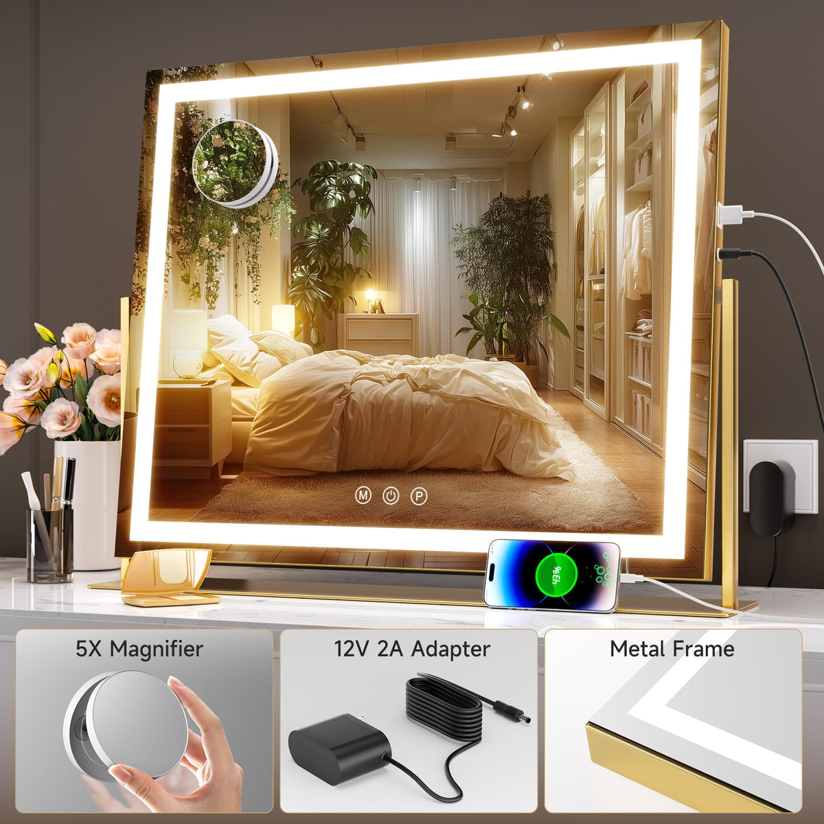 Hasipu Vanity Mirror with cool light setting