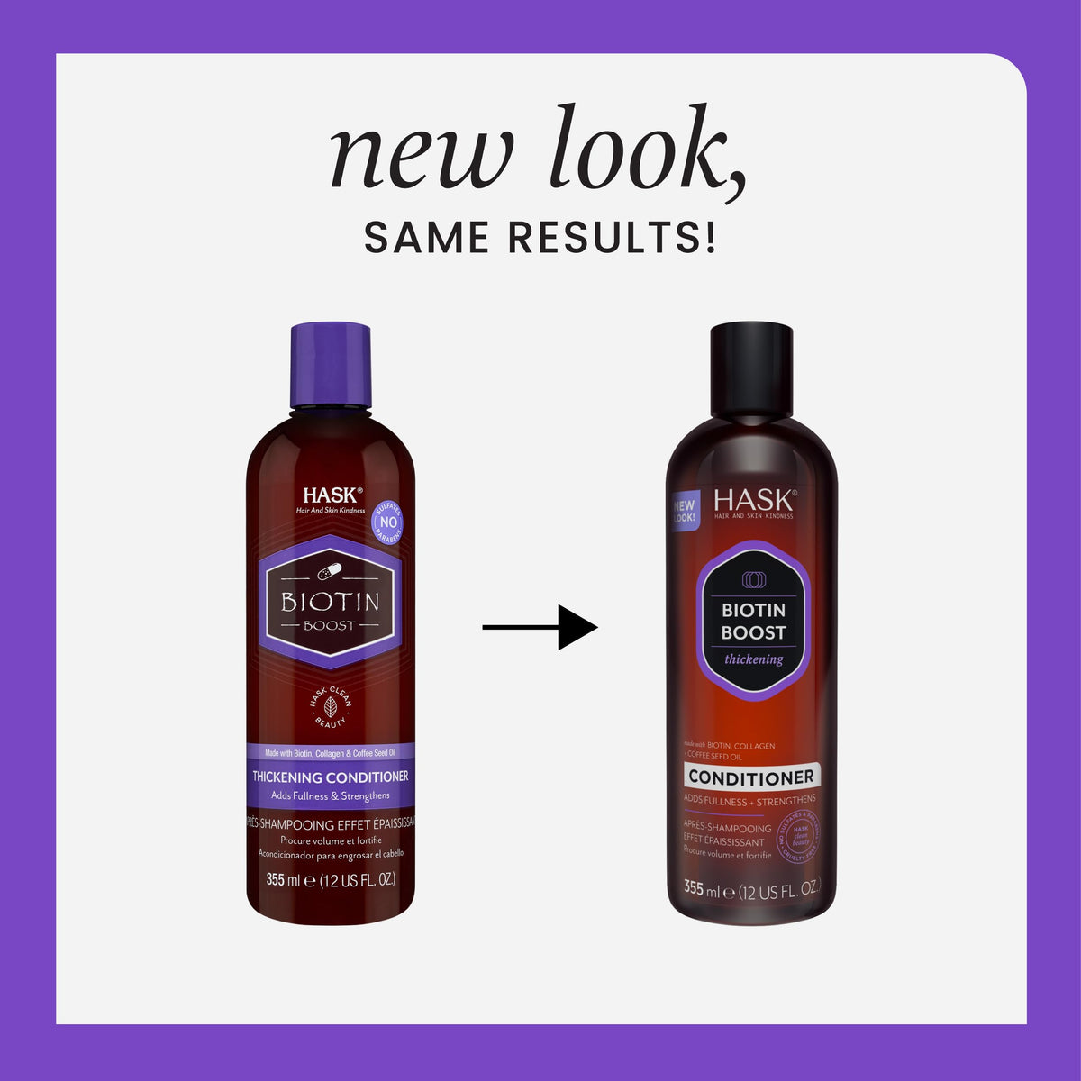 HASK Biotin support Thickening Shampoo bottle with label