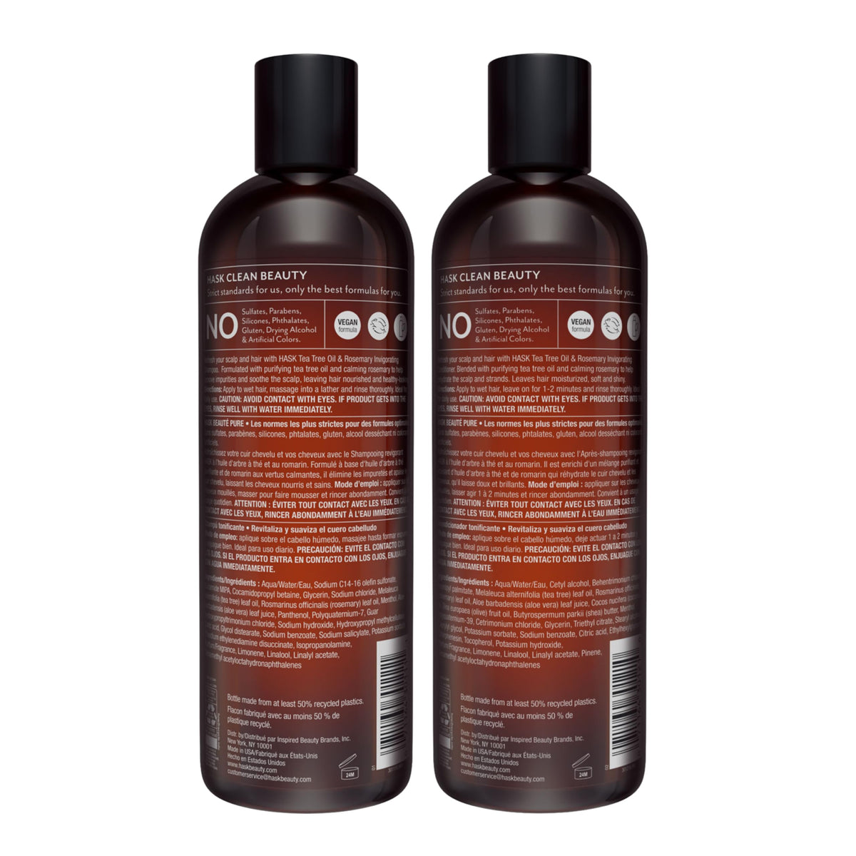 HASK Tea Tree Oil & Rosemary Shampoo and Conditioner packaging