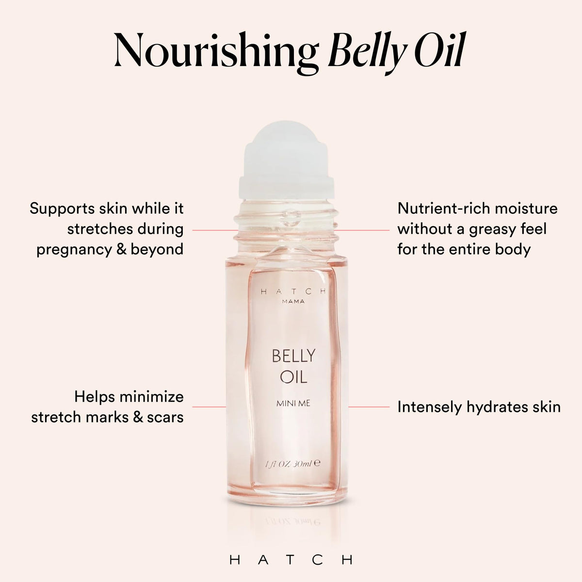 HATCH Belly Oil Mini application on skin