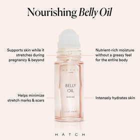HATCH Belly Oil Mini application on skin