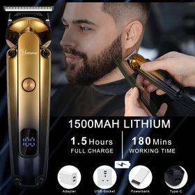 Hatteker beard trimmer LED display in use
