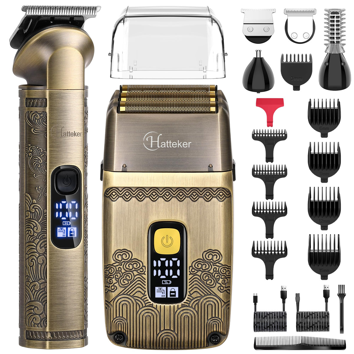 Hatteker Waterproof Cordless Beard Trimmer front view