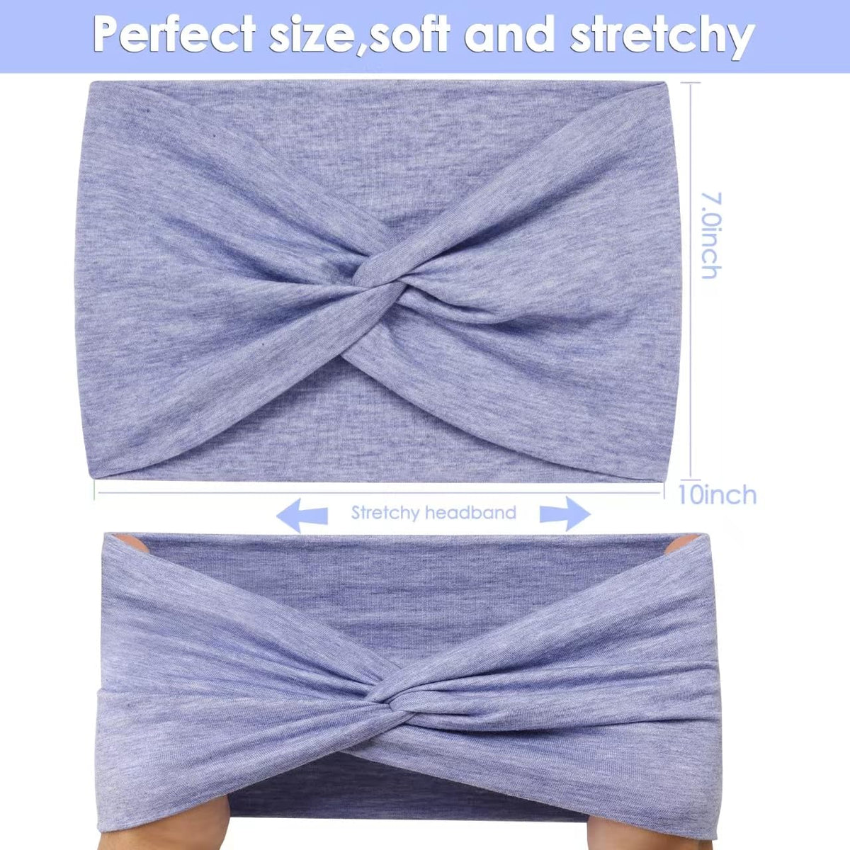 HAUHC Extra Wide Headbands 7-inch close-up of soft material