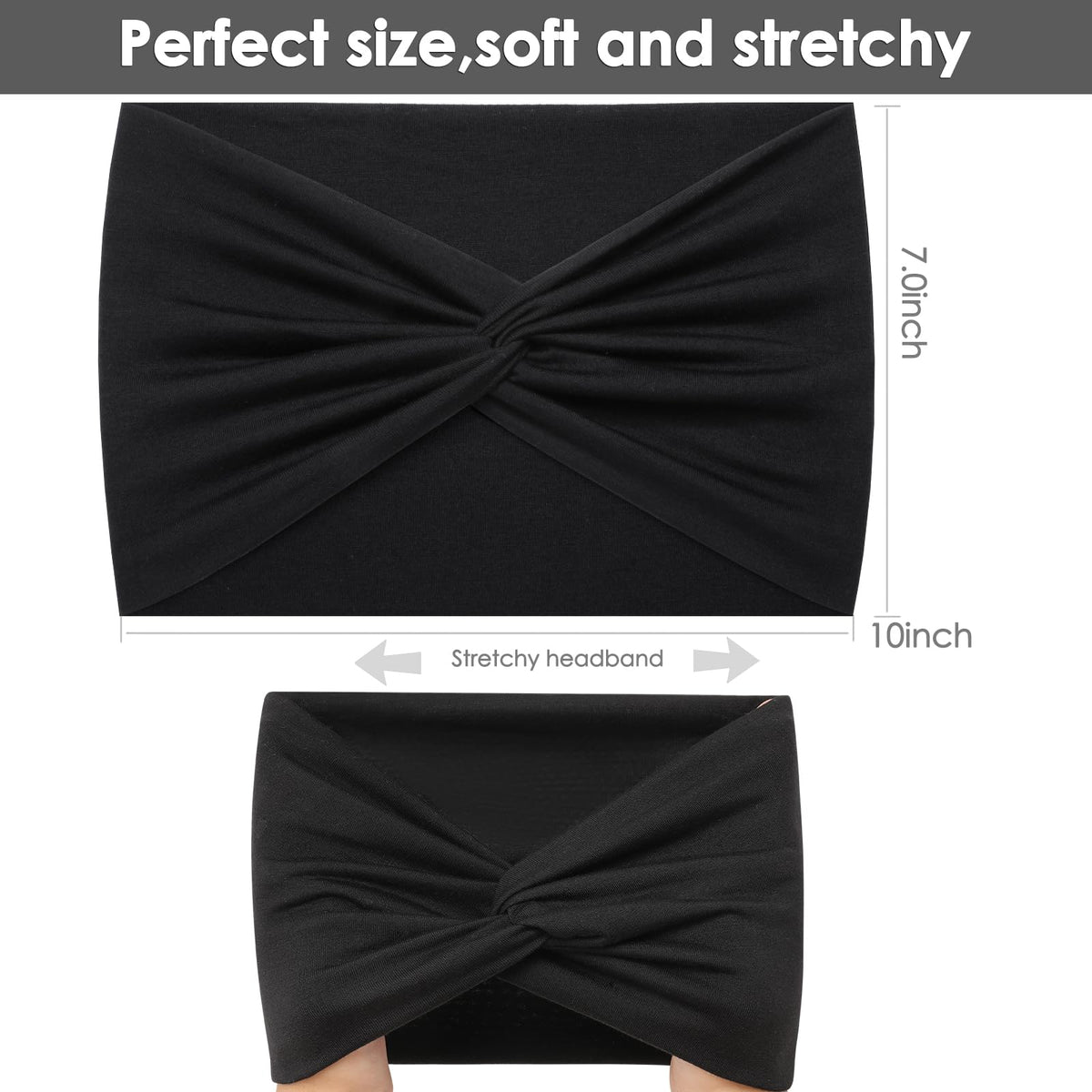 HAUHC Extra Wide Headbands worn by a model