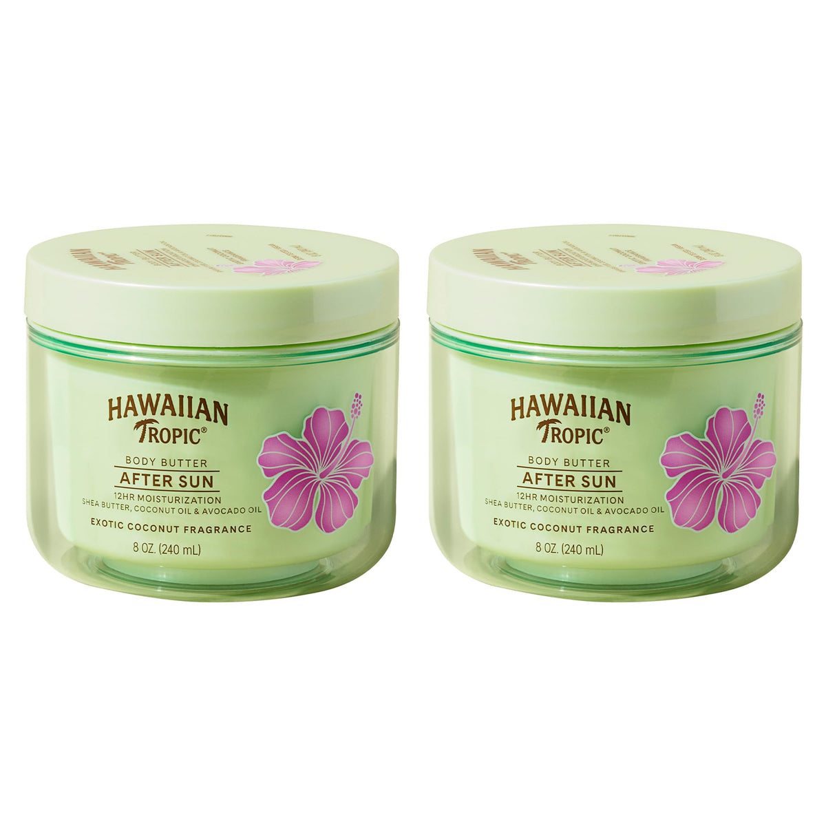 Hawaiian Tropic After Sun Body Butter twin pack 8oz front view