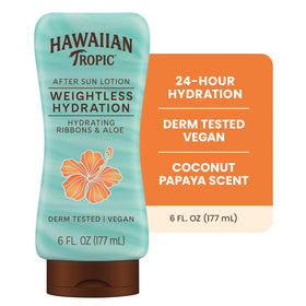 Hawaiian Tropic After Sun Lotion with aloe and shea butter ingredients