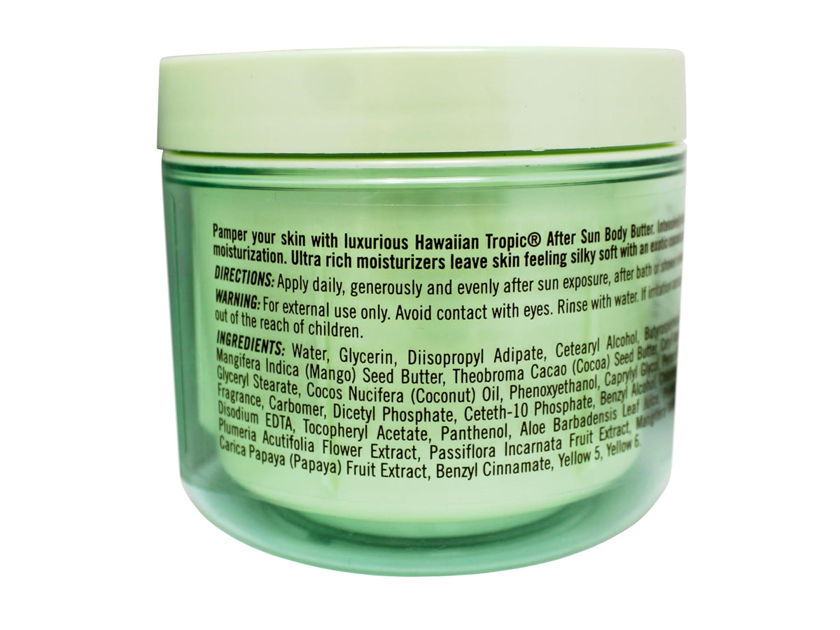 Hawaiian Tropic Aftersun Body Butter Exotic Coconut in a beach setting