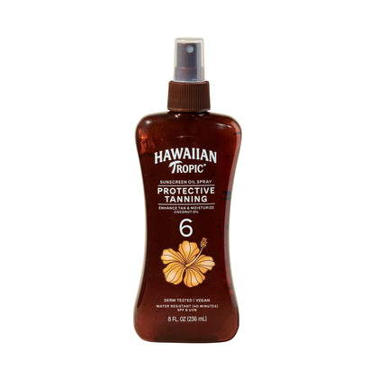 Hawaiian Tropic Dark Tanning Oil Spray front view 8 Oz