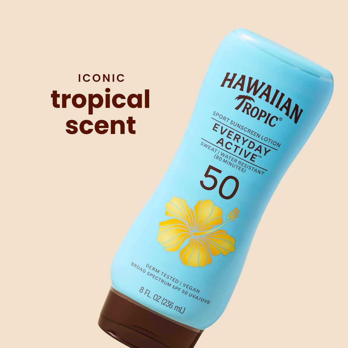 Hawaiian Tropic Everyday Active SPF 50 Sunscreen Lotion back view