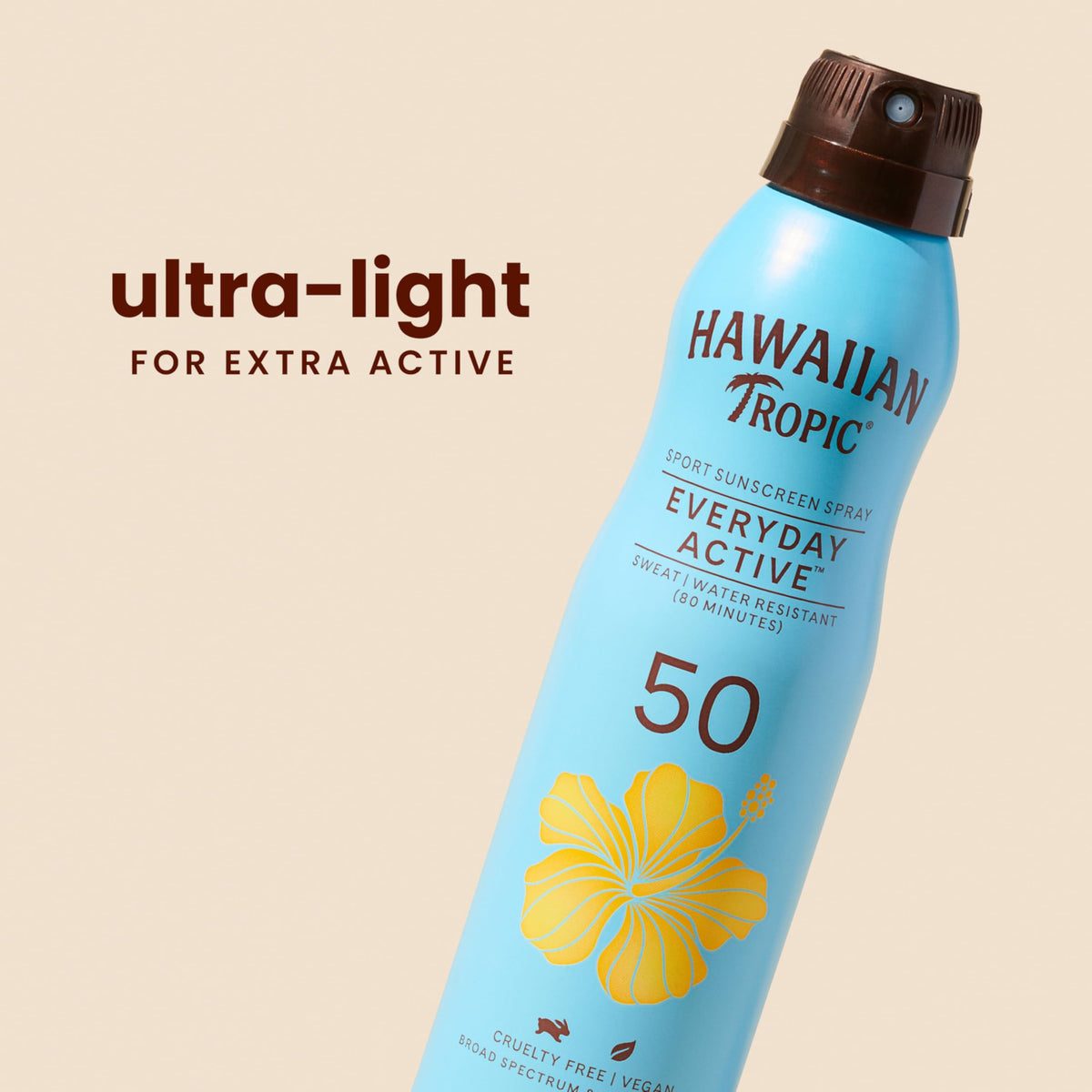 Hawaiian Tropic Everyday Active SPF 50 Sunscreen Spray back view
