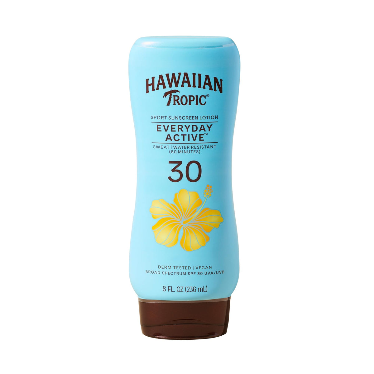 Hawaiian Tropic Island Sport Sunscreen Lotion front view, 8 oz bottle